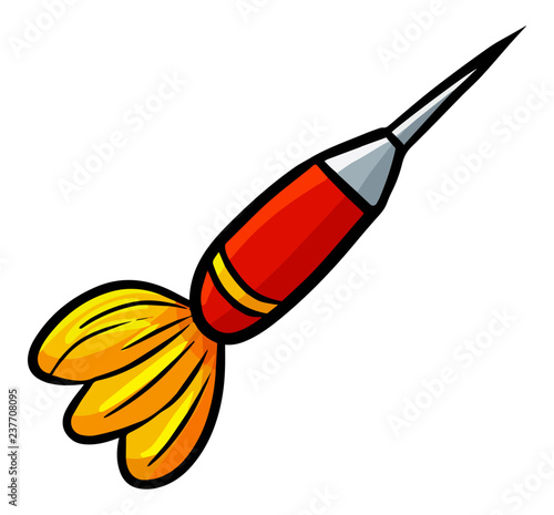 Cute and funny red yellow dart - vector.