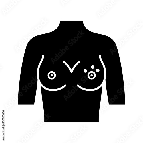 Breast rash glyph icon