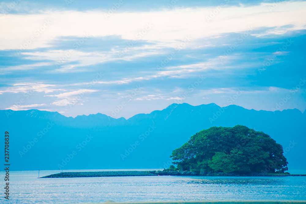 Seascape of Amaharashi beach in Toyama, Japan. Japan is a country located in the East Asia.