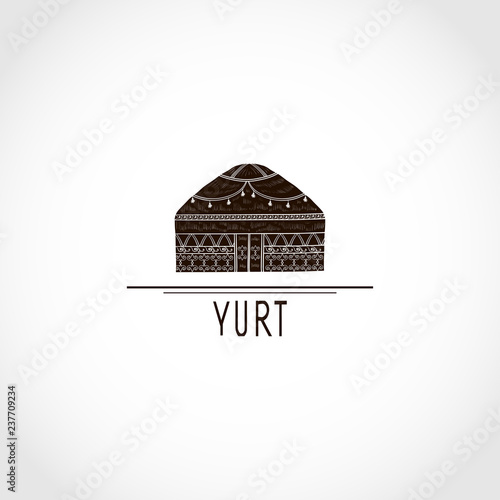 Yurt. Silhouette. Logo, emblem, symbol.