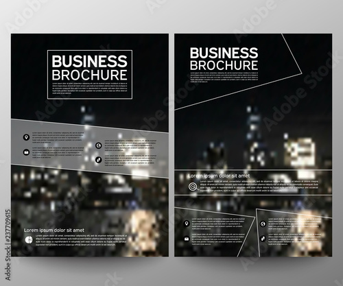 Business brochure flyer design template. Annual report. Leaflet cover presentation abstract geometric background, modern publication poster magazine, layout in A4 size. Set. Vector eps10