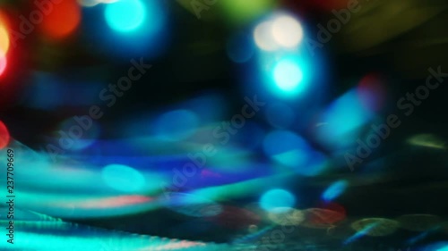 Abstract blurred Christmas lights bokeh background photo