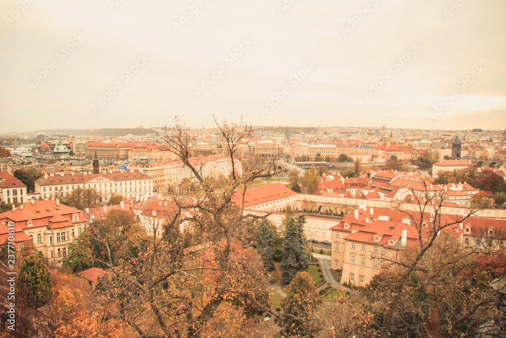 City View. Prague Czech Republic Warm autumn weather.