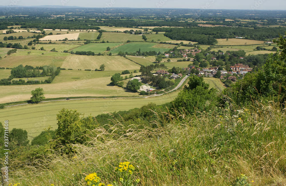 View over Sussex Weald from Devils Dyke near Brighton, Sussex, England