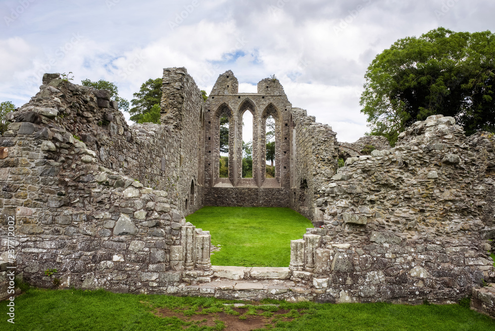 Ruins of Inch Abbey in Northern Ireland