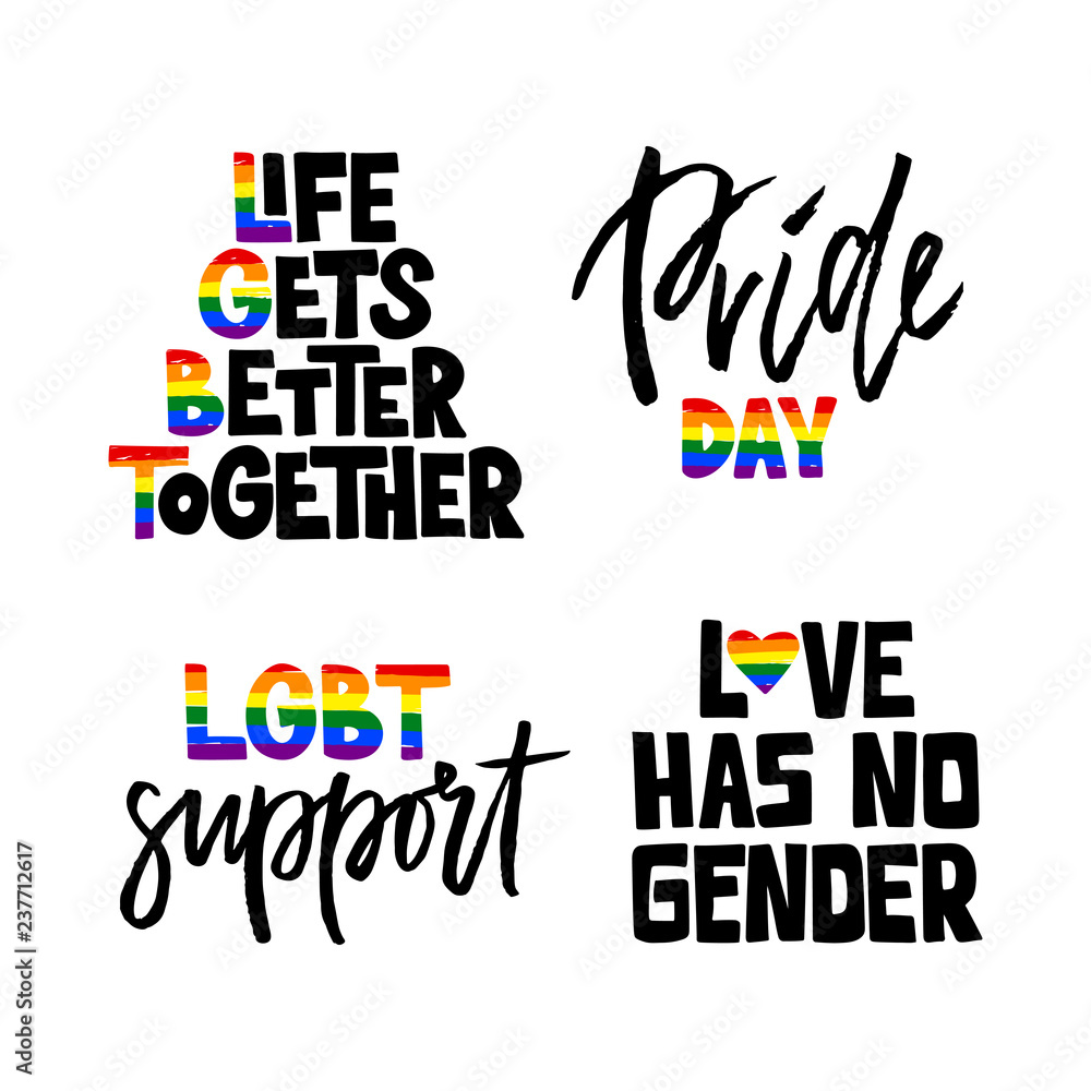 Fototapeta premium LGBT lettering typography