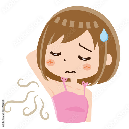 脇のニオイを気にする女性