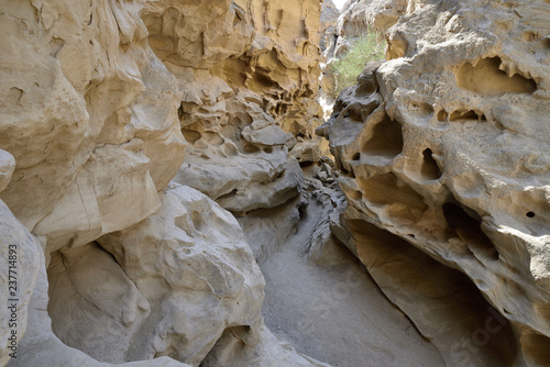 Wonderful rock formations created by the nature on the Chahkooh Canyon on the Qeshm island, Iran