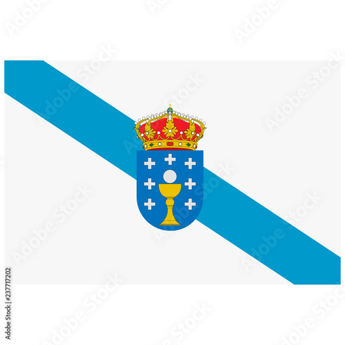 Vector flag of Spain autonomous community Galicia.