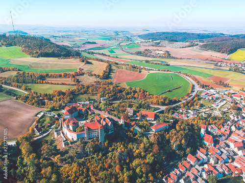 Obraz na płótnie Aerial view of Harburg from above w salonie