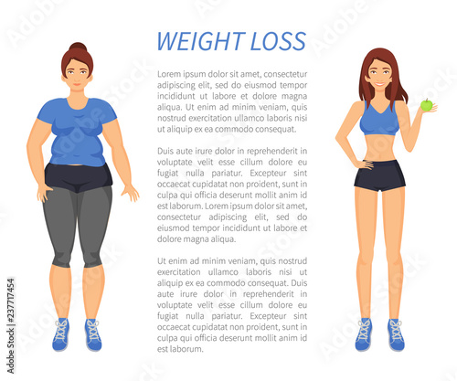 Weight Loss People Change Vector Illustration