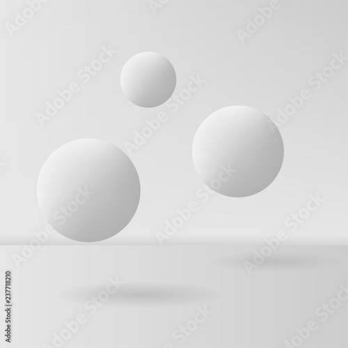 Grey sphere background on grey background. Blank abstract. Vector illustration. © Whales Factory