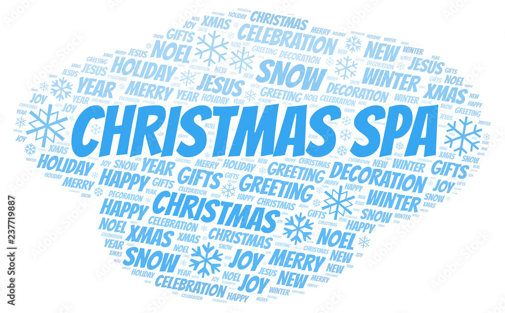 Christmas Spa word cloud. Christmas Spa word cloud.