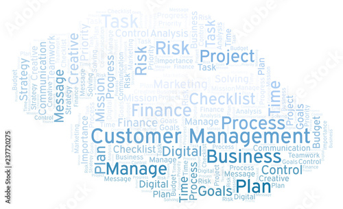 Customer Management word cl...