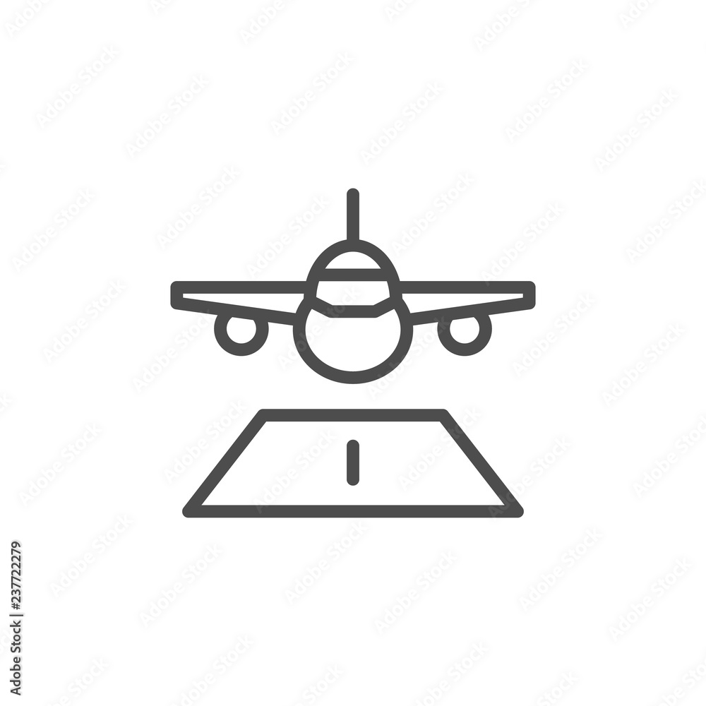 Plane landing line icon Plane landing line icon
