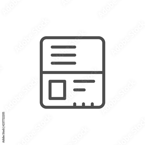 Passport line icon