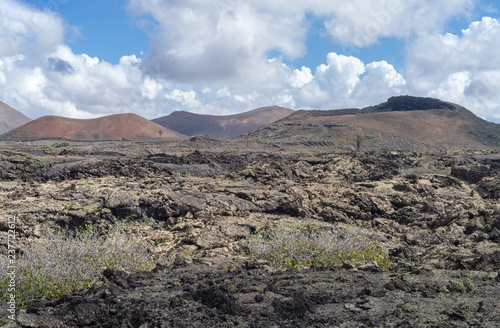 Landscape of volcanic rock, Lanzarote Island, Canary Islands, Spain