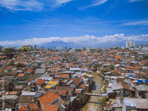 Εκτύπωση καμβά aerial view of the city in bandung indonesia