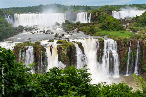 Cascade of Iguazu Falls  One of the New Seven Wonders of Nature  in Brazil and Argentina