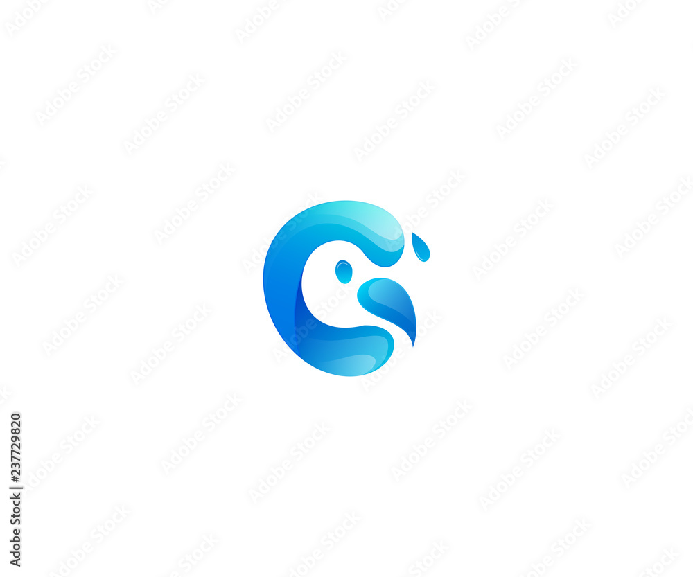 letter G logo template with water splash letter G logo template with water splash