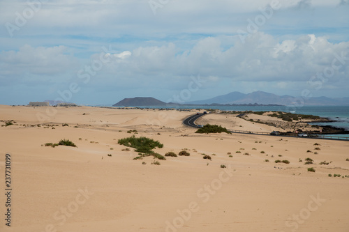 White sand beach of Corralejo on the island of Fuerteventura