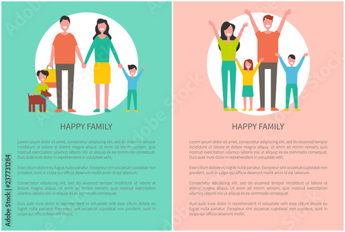 Happy Family Poster People Rising Hands Up Poster