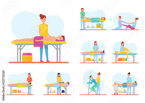 Massage Relaxing Treatment Stretch Muscles Vector