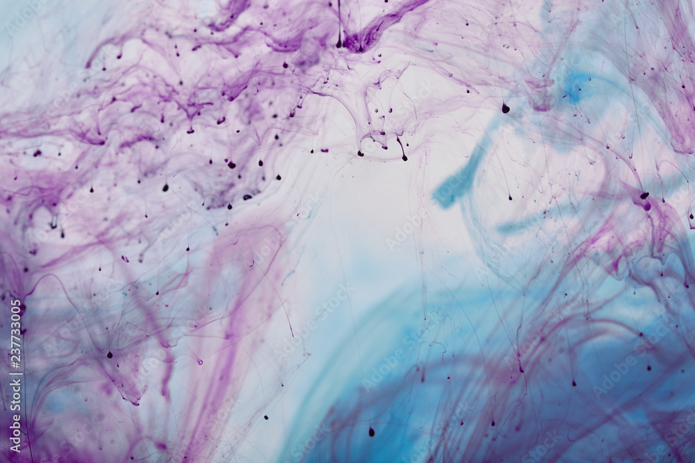 Fototapeta premium abstract texture with purple and blue mixing swirls of paint