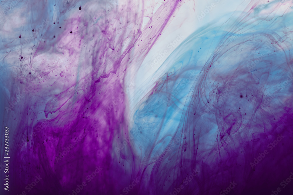 Naklejka premium abstract background with purple and blue mixing swirls of paint