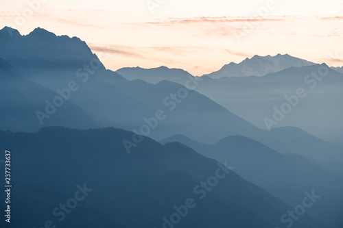 Aussicht vom Berg Cardada am Lago Maggiore, ins Tessin, Schweiz und Piemont, Italien. photo
