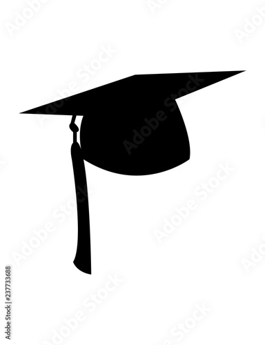 graduation cap silhouette on white background