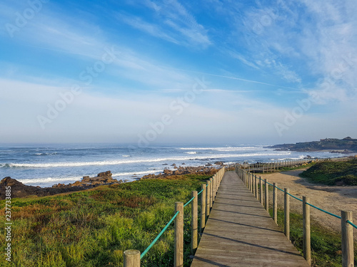 Beautiful spring landscape along the the Saint James pilgrimage way  Camino Portuguese  Portugal