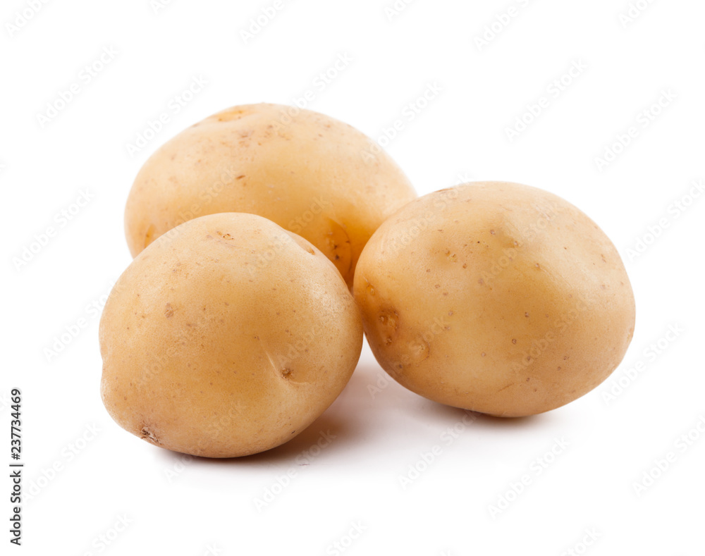 raw yellow potato isolated on white background raw yellow potato isolated on white background