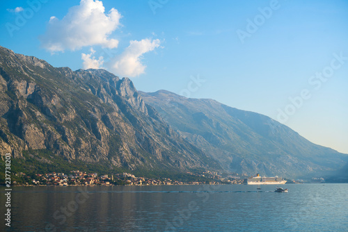 Beautiful nature landscape with sea and mountain view at bay Kotor in Montenegro © ucarer