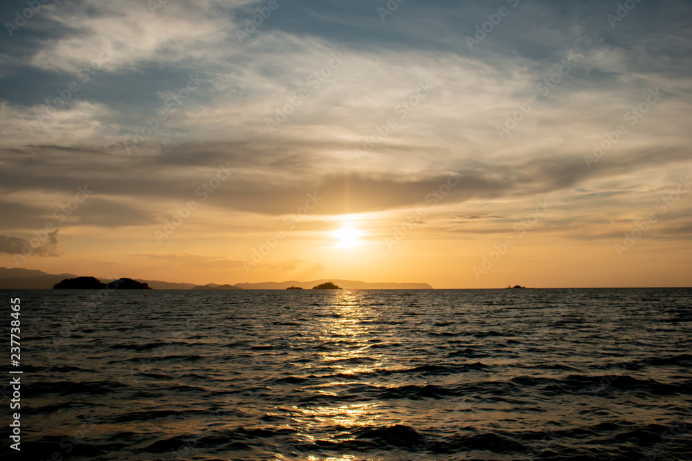 sunset above the sea