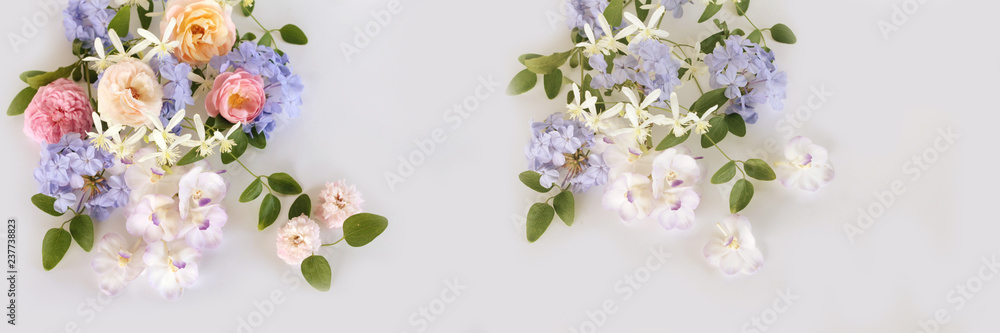 Beautiful flower bouquet on whote background 