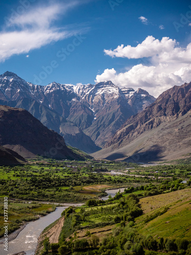 Mountains overlooking River 