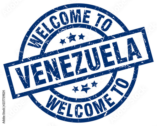 welcome to Venezuela blue stamp