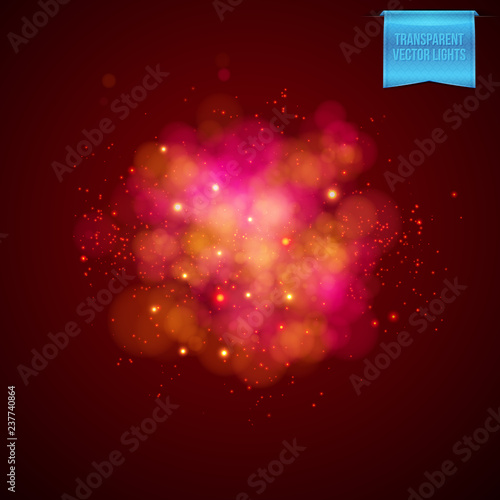 Vector illustration of Cloudy red explosion background