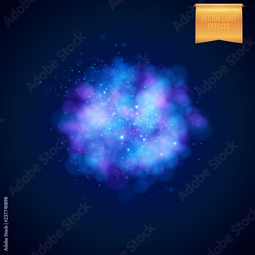 Vector illustration of Cloudy blue explosion background