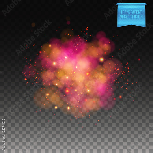 Vector illustration of Puffy red burst on transparent background