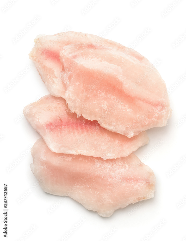 Top view of frozen fish fillet Top view of frozen fish fillet