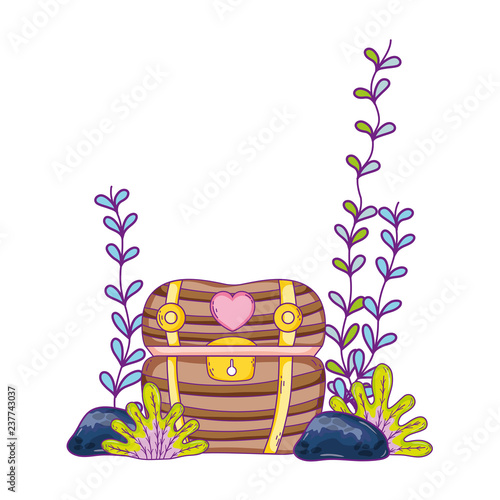 treasure chest undersea scene