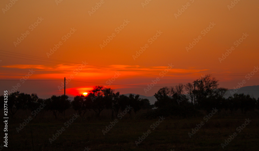 Tuscan sunset in Grosseto.