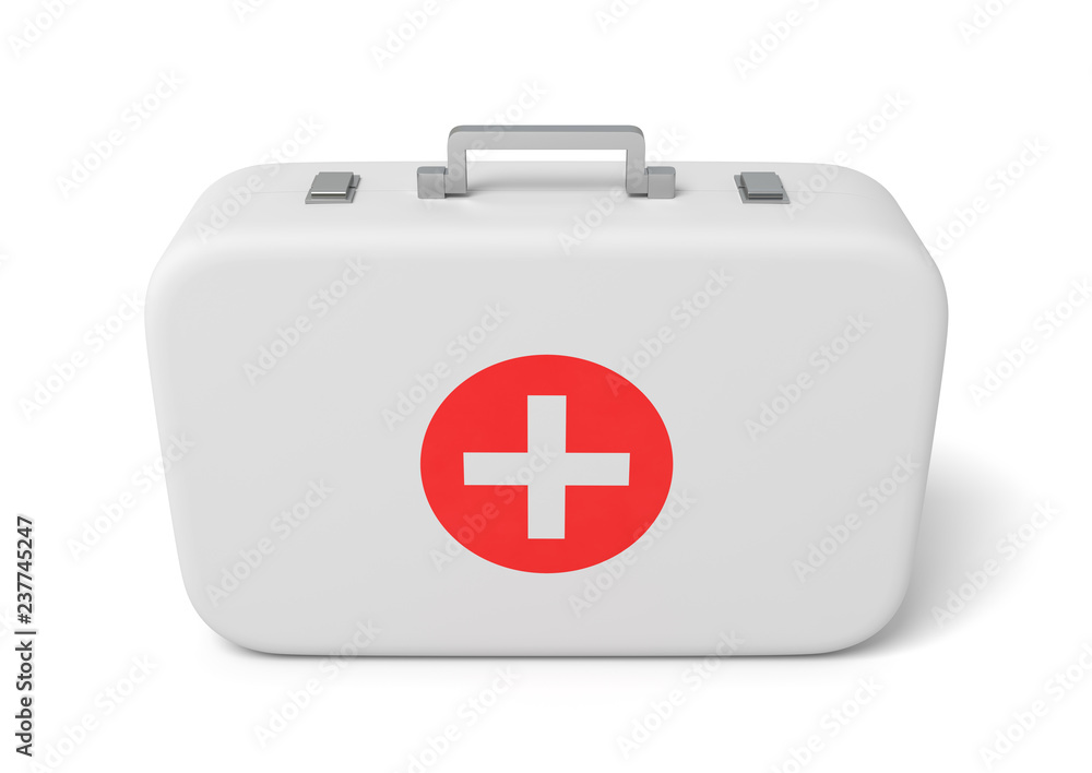 Fototapeta premium 3d rendering of first aid medical box isolated on white background