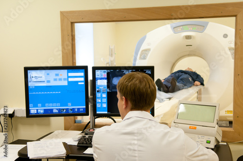 Doctor with CT scan 