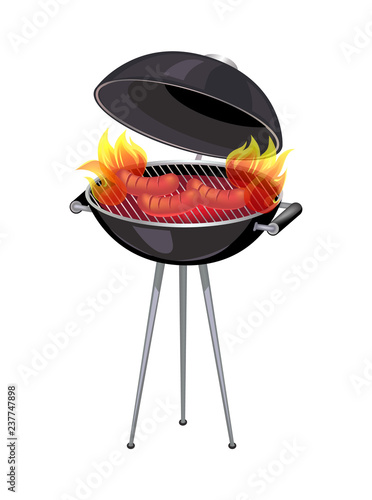 BBQ Barbecue Roaster Icon Vector Illustration