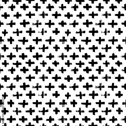 Vector seamless cross pattern. Hand drawn vector ornament for wrapping paper.