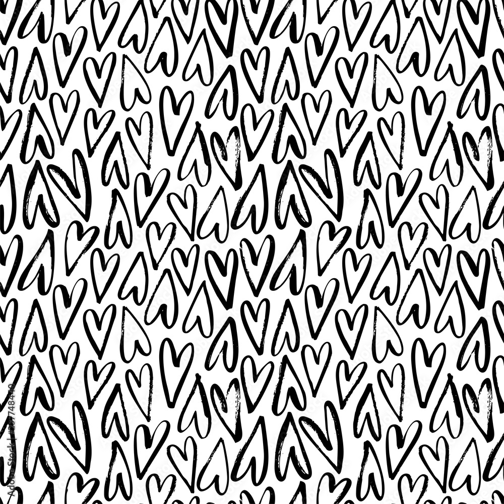 Seamless heart pattern. Background for Valentine day. Hand drawn vector ornament for wrapping paper. Seamless heart pattern. Background for Valentine day. Hand drawn vector ornament for wrapping paper.