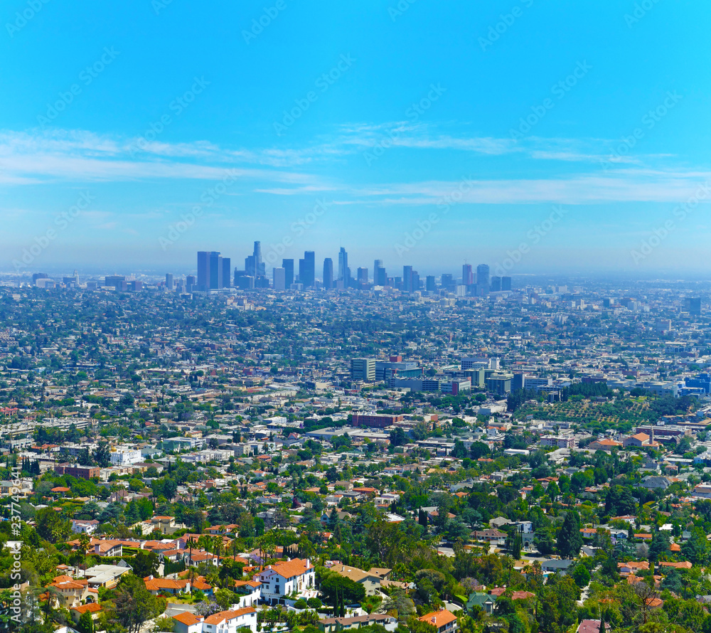 Panoramic landscape of the city of Los Angeles